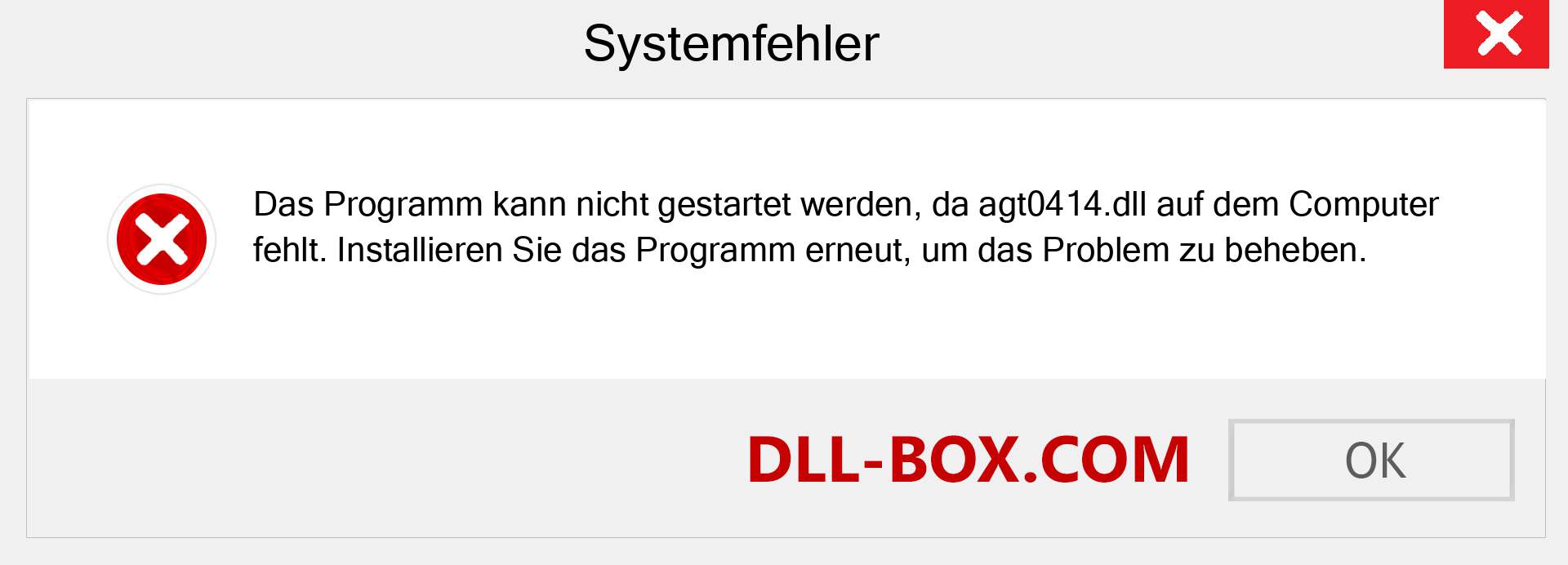 agt0414.dll-Datei fehlt?. Download für Windows 7, 8, 10 - Fix agt0414 dll Missing Error unter Windows, Fotos, Bildern